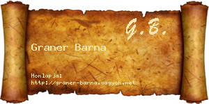 Graner Barna névjegykártya